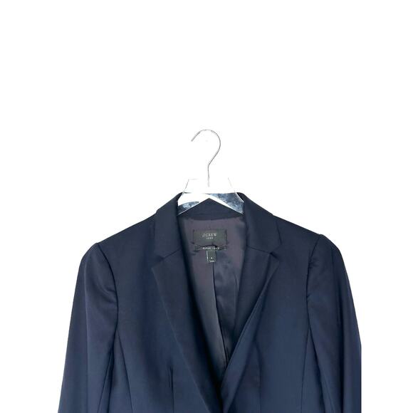 J.Crew Super 120s Navy Blue Wool Blazer Size 4 Office Career Work Business - Picture 3 of 10